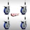 Service Caster 5'' SS Blue Poly Swivel 7/8'' Expanding Stem Caster Set Total Lock Brake, 4PK SCC-SSEXTTL20S514-PPUB-BLUE-78-4 - alternate 2